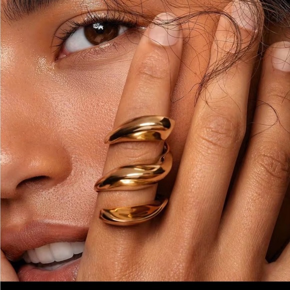 Zara Jewelry - New! Zara waterproof adjustable Gold Statement Ring